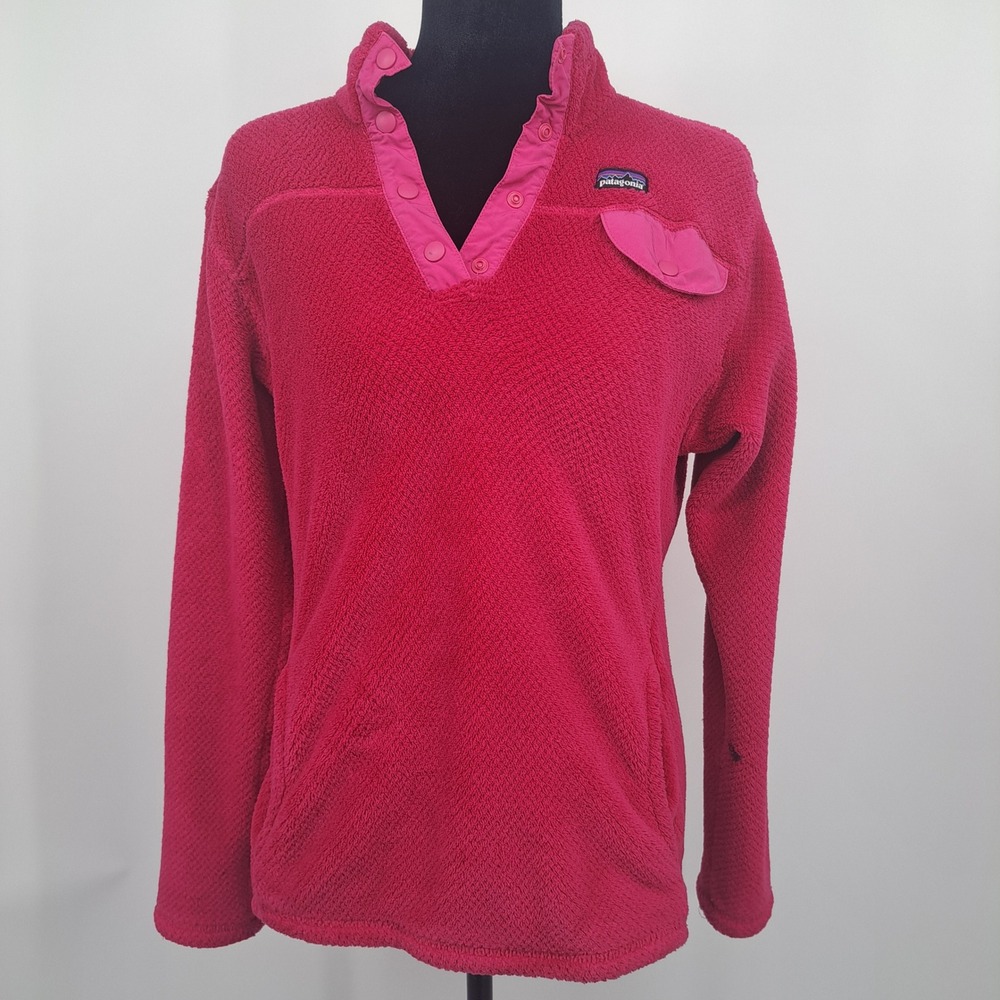 Patagonia Girls Re-Tool Snap-T Fleece Pullover Pink XXL 16-18 Outdoor Hiking